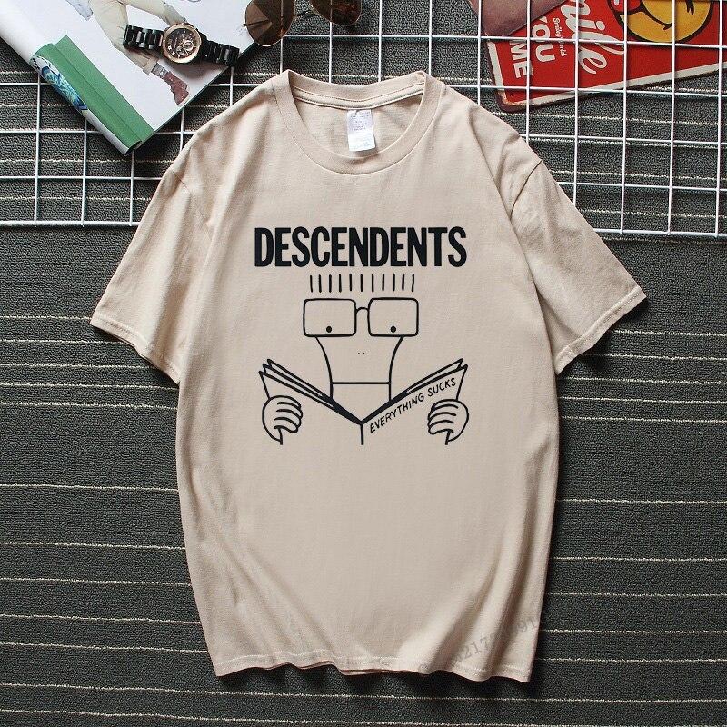 Descendents Wszystko ssie Śmieszny Top T-shirt Top Moda Streetwear Camisetas Wysokiej Jakości Bawełna Camisas Hombre T-shirty Męskie