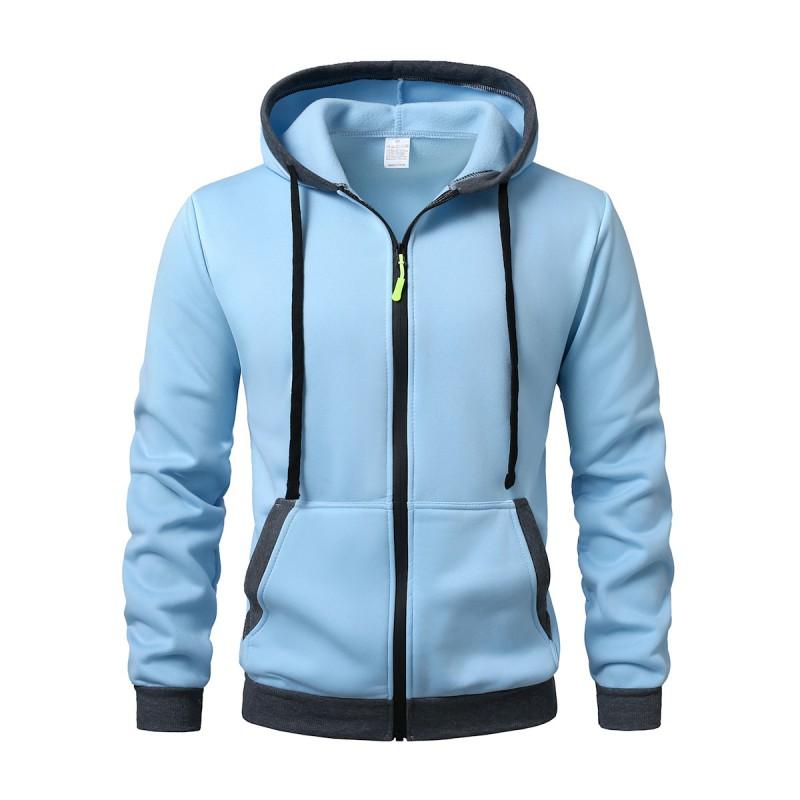 Herren Kapuzen-Reißverschluss-Sweatshirt Mit Mehreren Taschen Lockerer Schnitt Warm Fleecegefüttert Lässig Sportbekleidung Winter