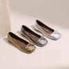 Retro bow ballet flats autumn new soft leather comfortable versatile women's shallow mouth single shoes