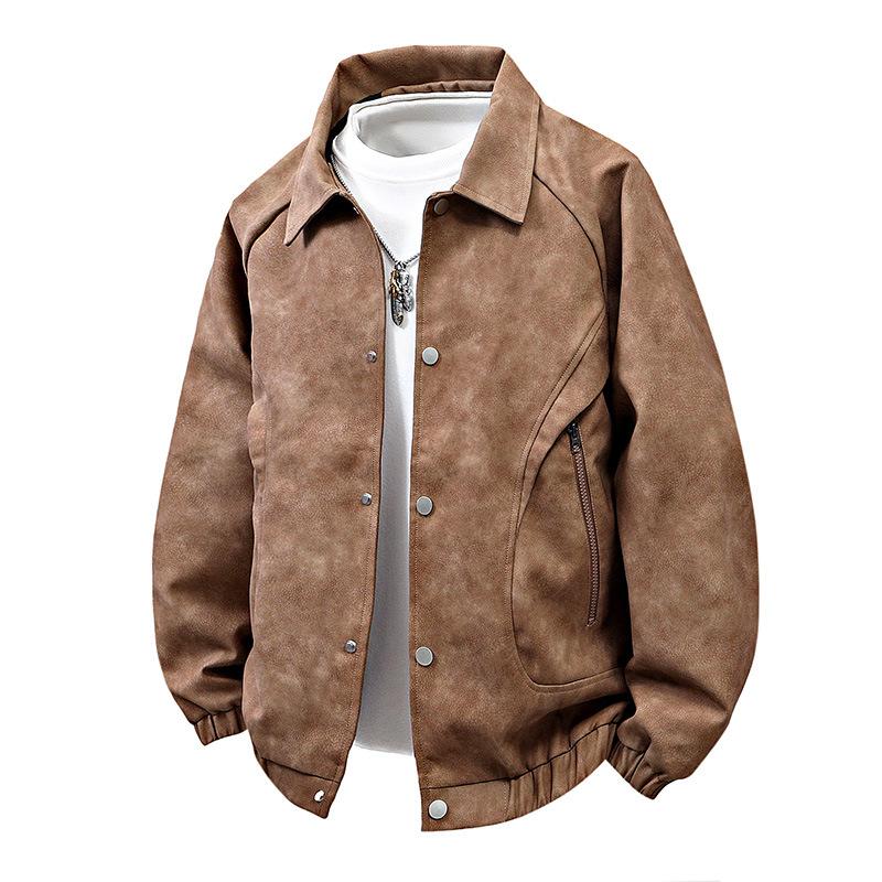 2025 new spring and autumn fattened plus size men's jacket trendy fashion casual versatile Korean version coat men
