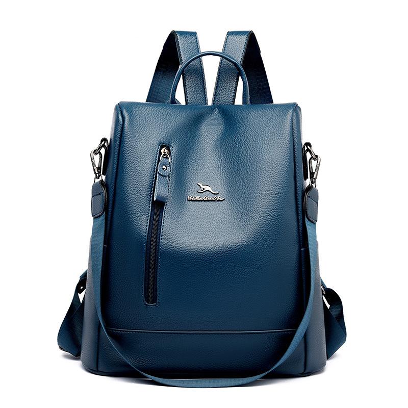 

Рюкзак Emgrand Kangaroo Женский 2025 Корейская Мода Большой Вместимости Женский Рюкзак Многофункциональная Сумка на Одно Плечо из Мягкой Кожи Женская Сумка синий