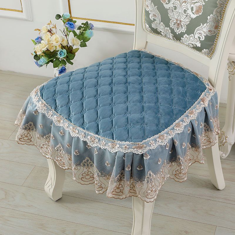 

Елегантний мереживний декор 43*45 см Подушка для стільця Європейська тема Антиковзаюча подушка для сидіння Домашній декор Обідня Coussin Офісний килимок 45*50