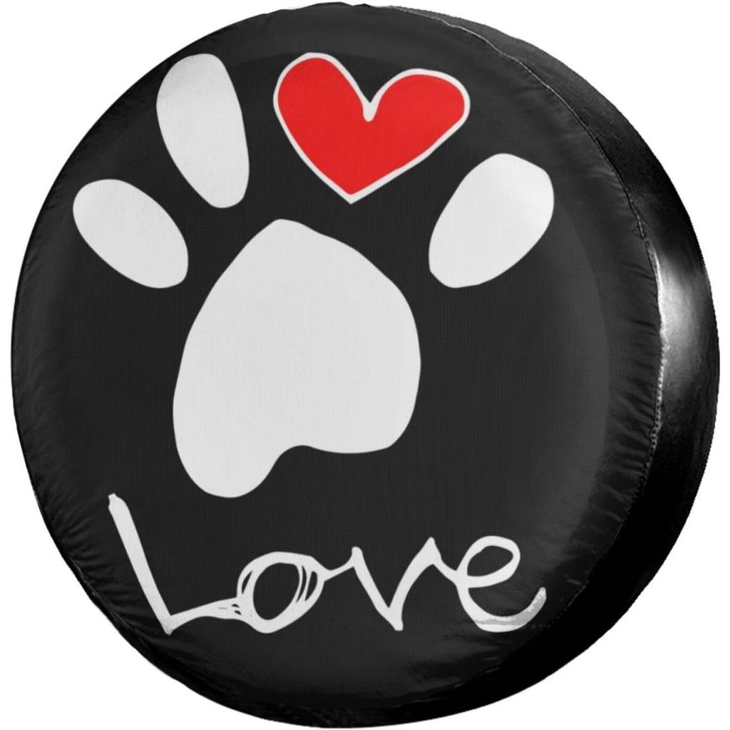 Dog Paw Love Spare Tire Cover Waterproof Dust Protection Universal Fit for SUV Truck