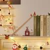 Santa Wood Advents Calendar Christmas Countdowns Calendar with Santa Climbing Stairs Wood Table Top Decors