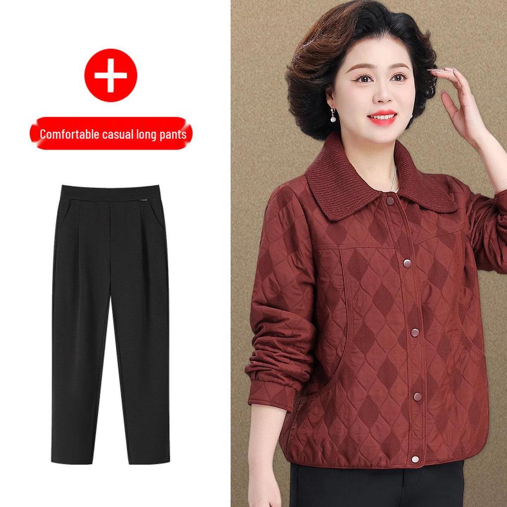 Mom's Stylish Lightweight Jacket for Middle-aged & Elderly Women - Spring & Autumn Casual Short Outerwear
