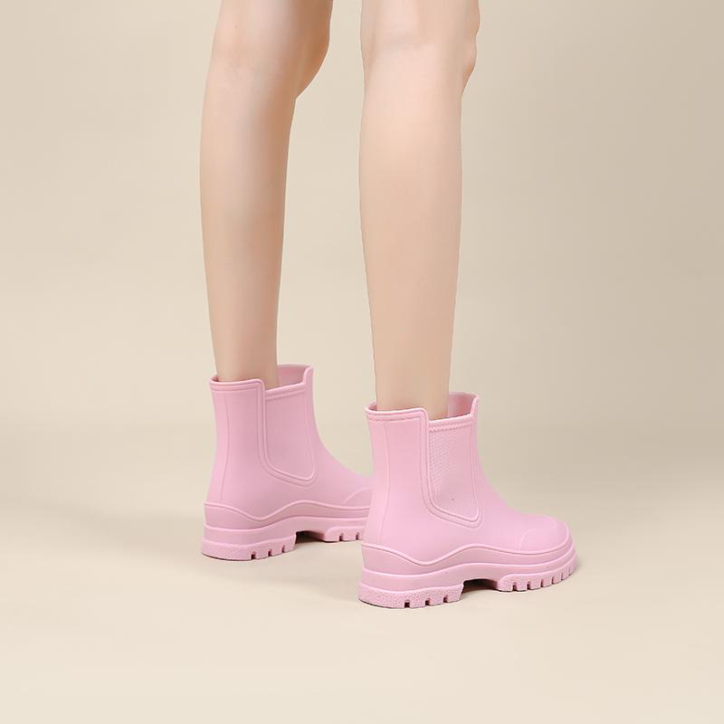 Women's Waterproof Low-top Water Boots In Summer, Short-cylinder Rain Boots, Rubber Shoes For Car Washing And Kitchen Use