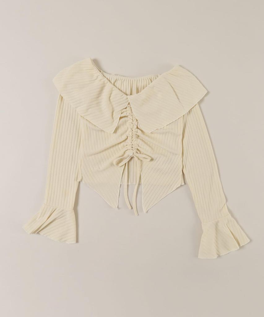 WEGO PHILLY Långärmad Flickig Vardaglig Koreansk Perfekt Gåva för och Storlek Snörning Off-Shoulder Topp, T-shirt, Vår/Sommar Outfit, Stil, Vår,