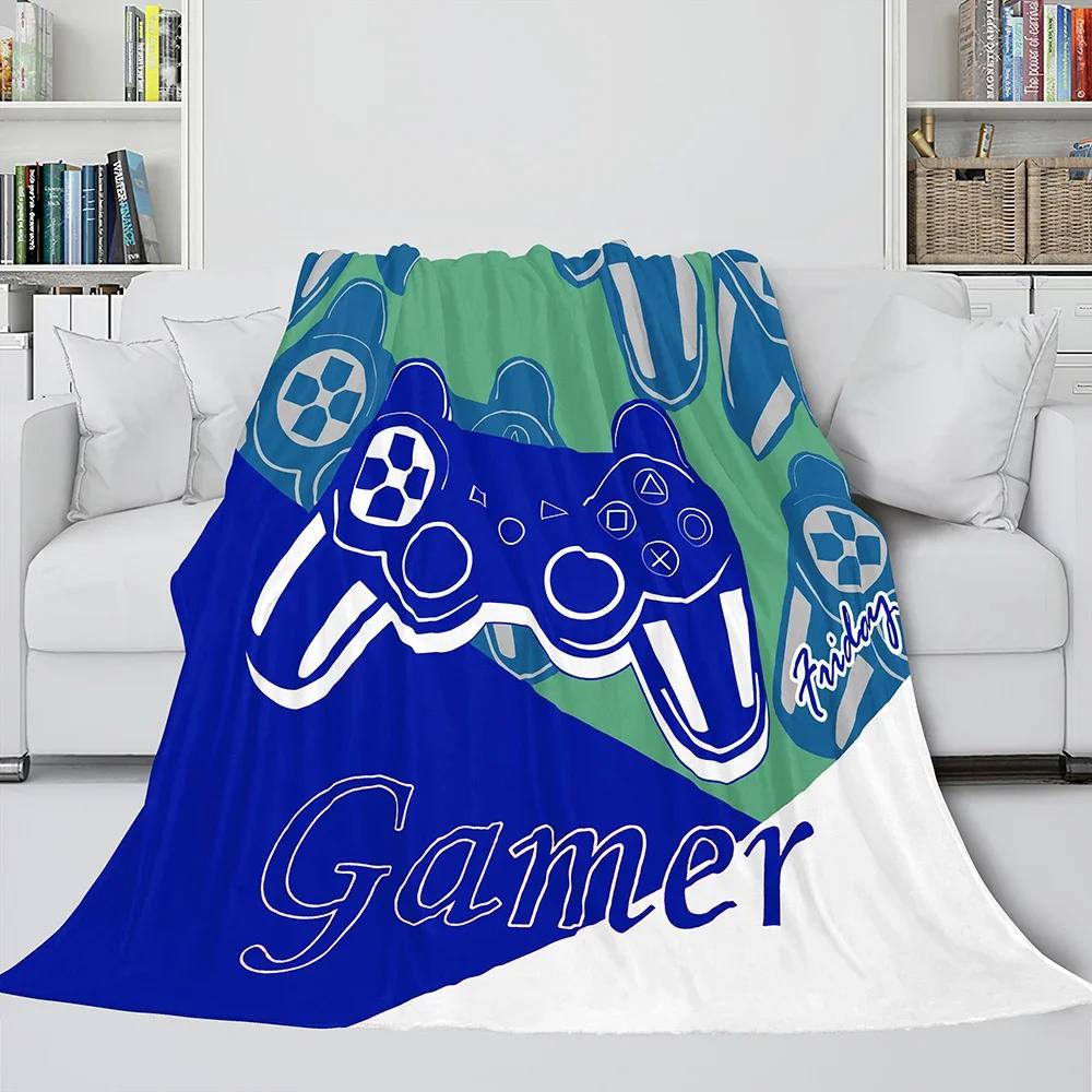 Gamepadová deka Módní flanelová deka na postel pohovku přehoz Bytový textil Hráč Děti Dospělí Dárek King Queen Size