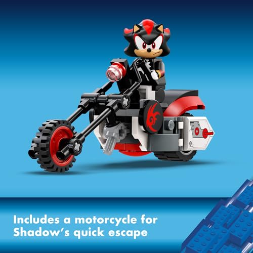 LEGO Sonic the Hedgehog Shadow the Hedgehog Escape Building Set, Motorcycle Toy, Video Game Character Figure, Kids' Sonic Toy, Gamer Gift, Ages 8+, 76