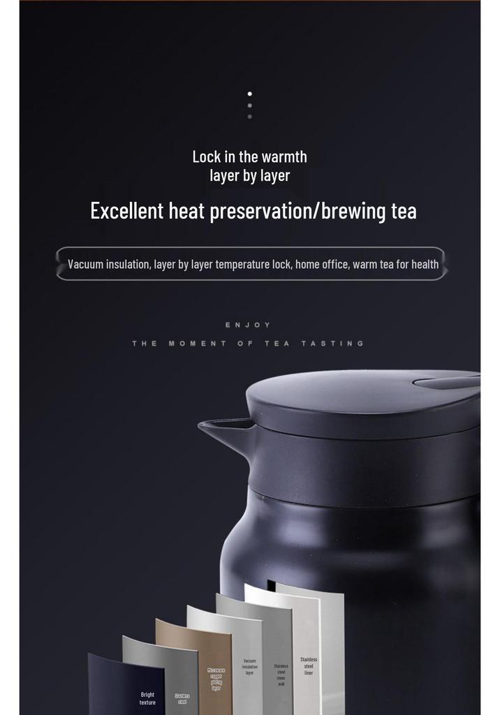 Large Stainless Steel Teapot for White Tea Brewing, Office Use, Insulated Thermos Flask