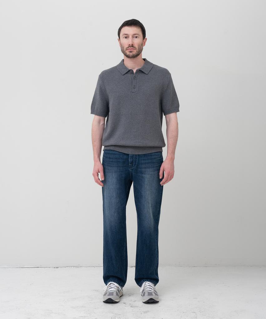 MANNERGRAM Upw Washable Cotton Polo Short Sleeve Knit Shadow Gray