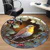 1pc Stained Glass Bird Ornament Chair Carpet for Office Non-Slip, Machine Washable Rug for Office - Holiday DecorMachine Made yy25102