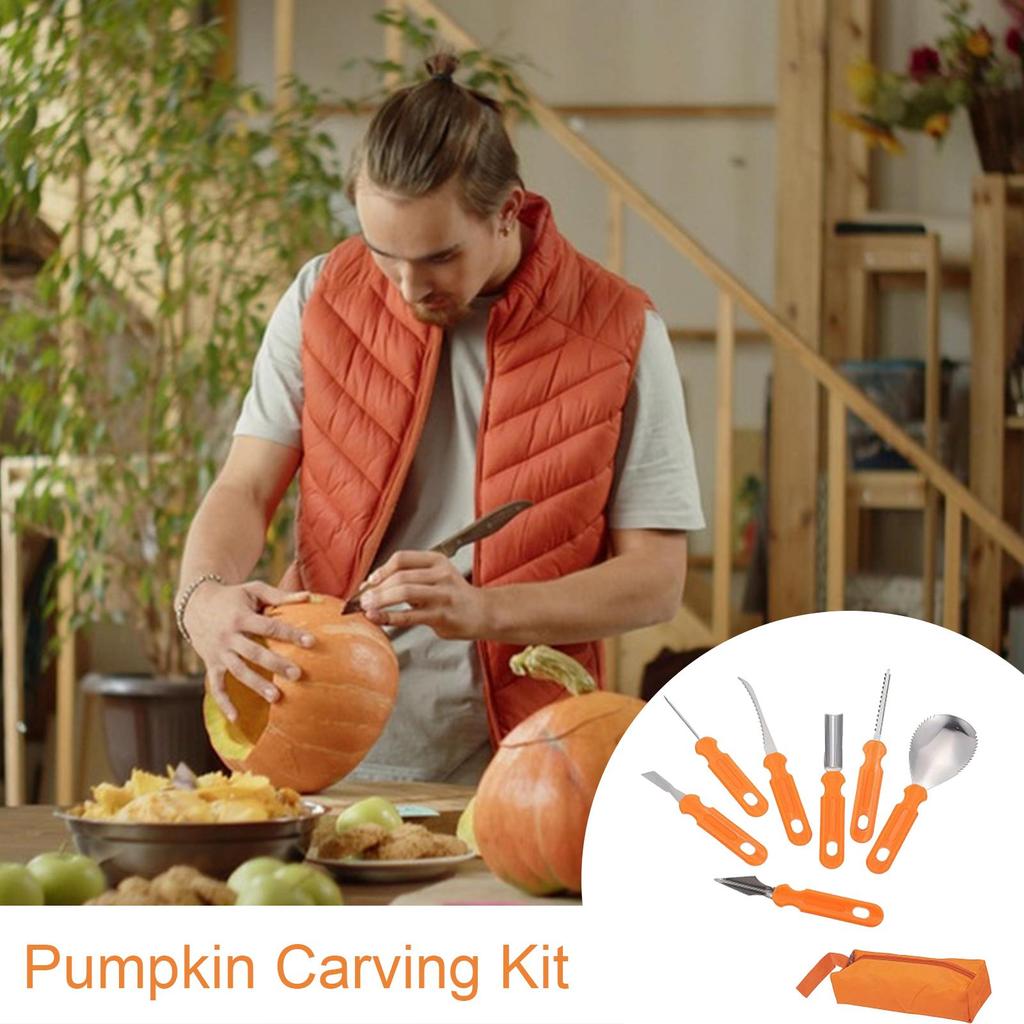 Pumpkin Carving Kit Adult Holiday Craft Carving Accessories Heavy Duty Sculpting Cutters For Beginners School Teacher Event