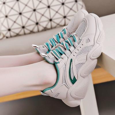 Women's Shoes 2024 New Spring and Autumn Mesh Breathable Lightweight Soft-soled Sports Shoes Running Students Platform Dad Shoes Women