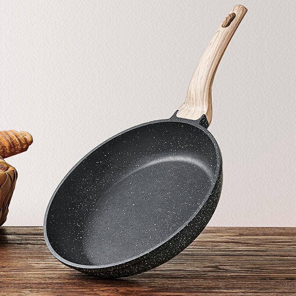 MENJO Granite Frying Pan 20cm Non Stick Skillet with Lid/Spatula for Home Cooking