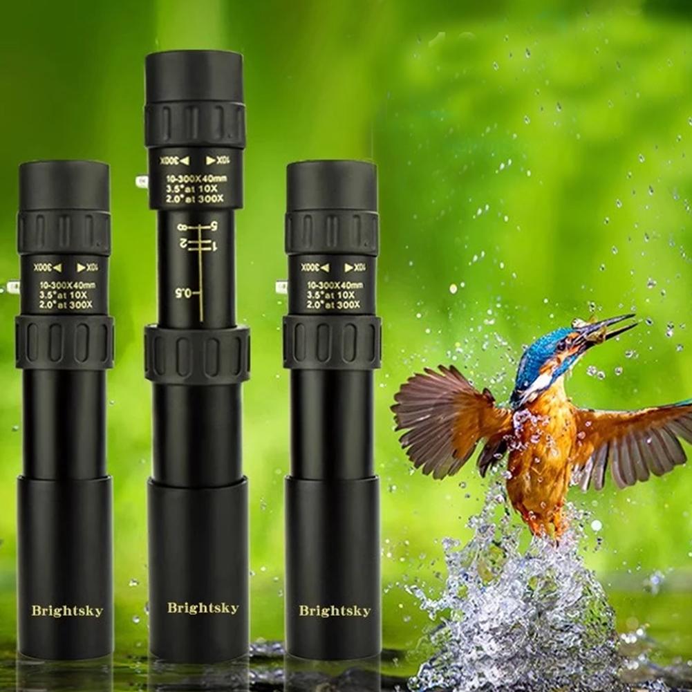 10-300X40 Zoom Monocular Hd Monocular Telescope With Smartphone Adapter Tripod Compact Monocular Pocket Monocular For Adults