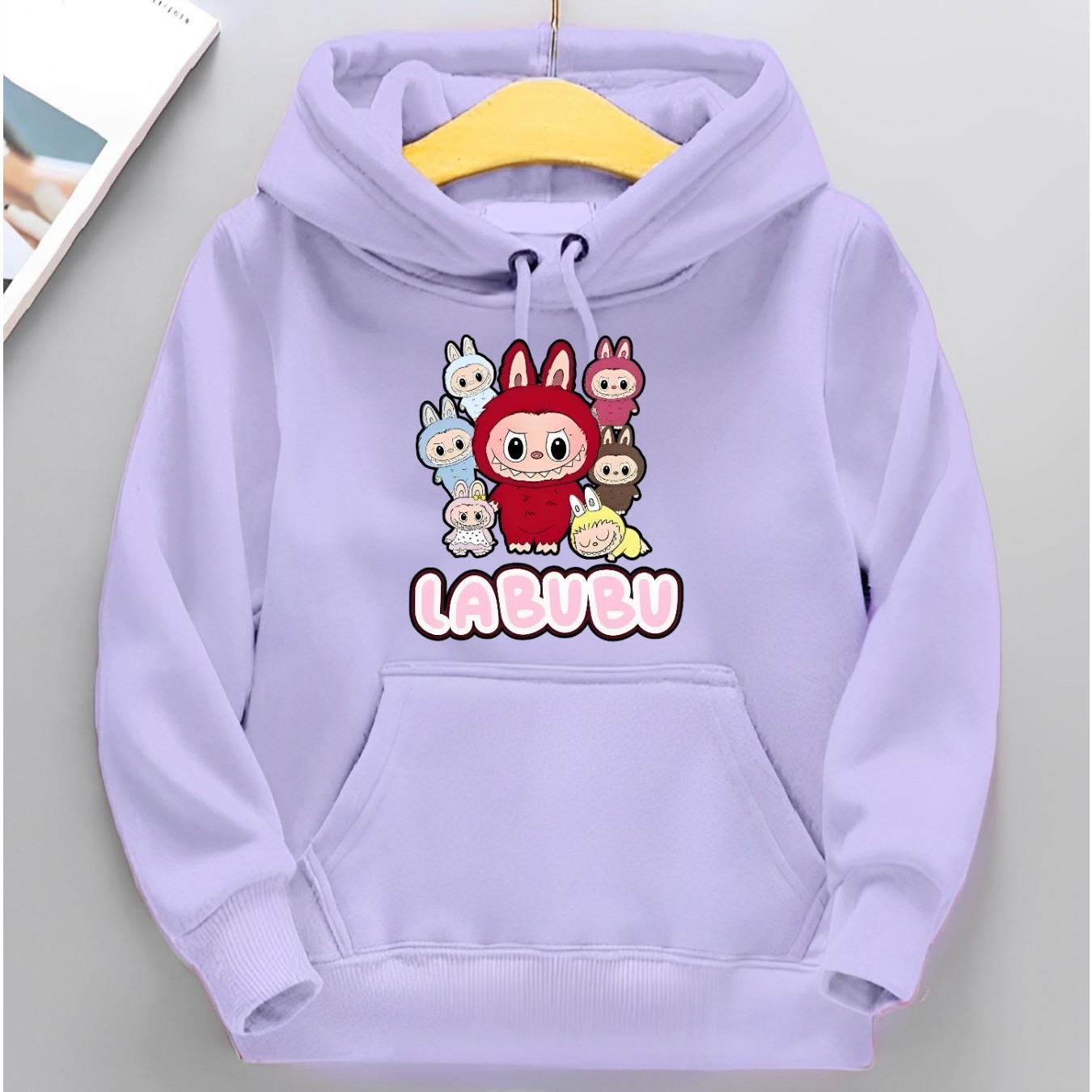 

Children s Hoodie New Trendy Labubu Kids Cute Cartoon Casual Daily Hoodie 100-160cm Boys Girls 110