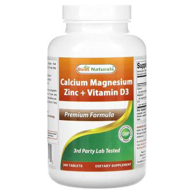Calcium Magnésium Zinc + Vitamine D3, 300 Comprimés