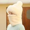 New hat women's autumn and winter warm neck protection thickened squirrel velvet women's wind and snow scarf integrated hat knitted cold protection