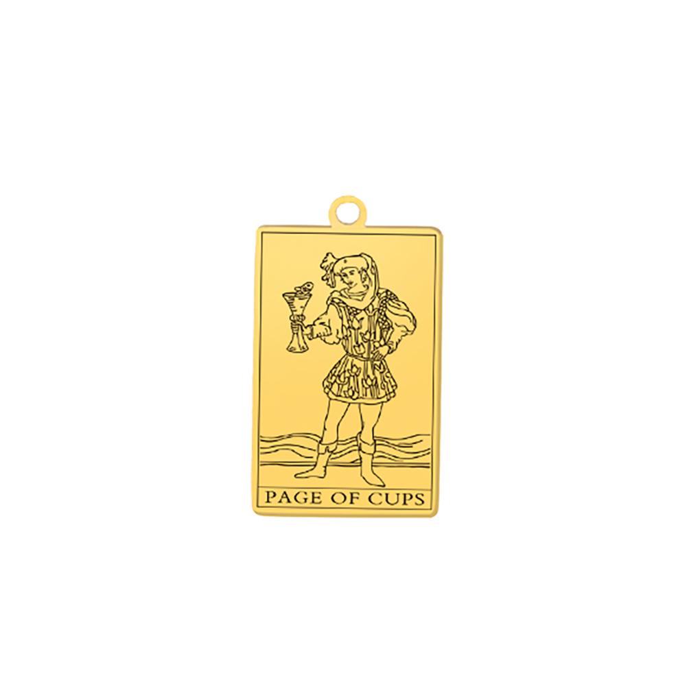 LIKGREAT Stainless Steel Tarot Cards Pendant The Suit of Cups Wands Minor Arcana Tarot Jewelry Vintage Astrology Amulet