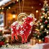 1Pcs Auspicious Red Gold Design 2D Acrylic Chinese Zodiac Goat Hanging Ornament For Spring Festival New Year Home Decoration