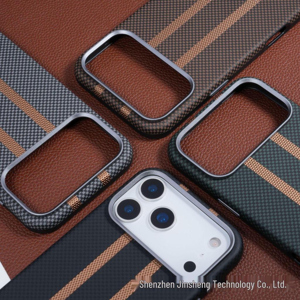 Sleek Sports Car Style Magnetic Leather Phone Case for iPhone17 Pro Max with Wireless Charging Gold Shield