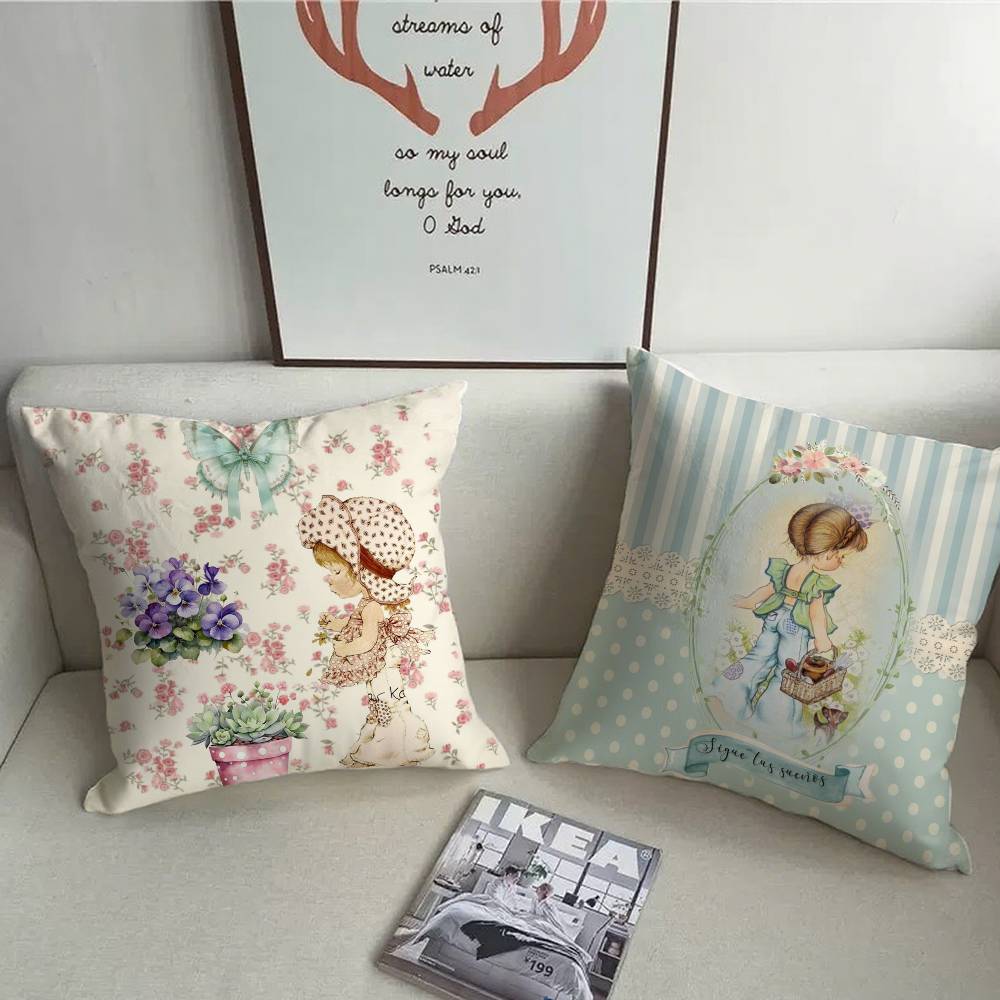 Cute Sarah Kay Girl Pillow Case Home Decor Throw For Sofa Bed Car Room Decor Gift Idea