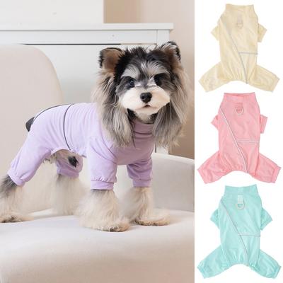 Mono Transpirable para Perro con Anilla en D, Ropa Deportiva para Mascotas de 4 Patas para Perros Pequeños, Body Suave y Elástico para Perros para Paseos Diarios