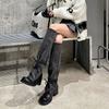 Niche design fashionable long boots summer new retro babes pile boots thick heel and thin