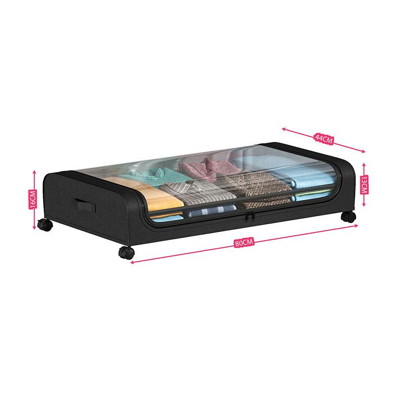 GoMaihe Under Bed Storage with Wheels:Underbed Storage Containers with Clear Lids - Rolling Drawers & Bins for Shoes Clothes In Dorm Bedroom