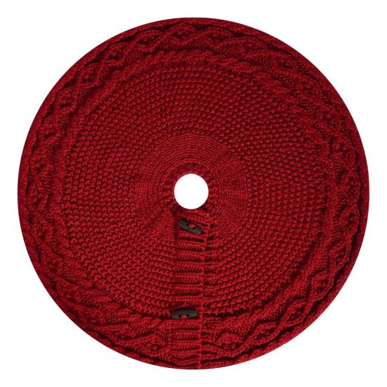 Christmas Tree Skirt Braided Cable Knit Tree Rug Xmas Tree Decoration for Holiday Home Party Fireplace Decor