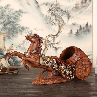 Decantador de Vino de Lujo con Forma de Caballo Elegante Diseño de Uva de Resina para Bar en Casa, Sala de Estar y Decoración para el Hogar Nuevo