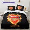 Arsenal F Pattern Bedding,Quilt Set Quilt Cover Pillowcase Home Birthday Gift(1 * Duvet Cover + 2 * Pillowcase, Without Core)