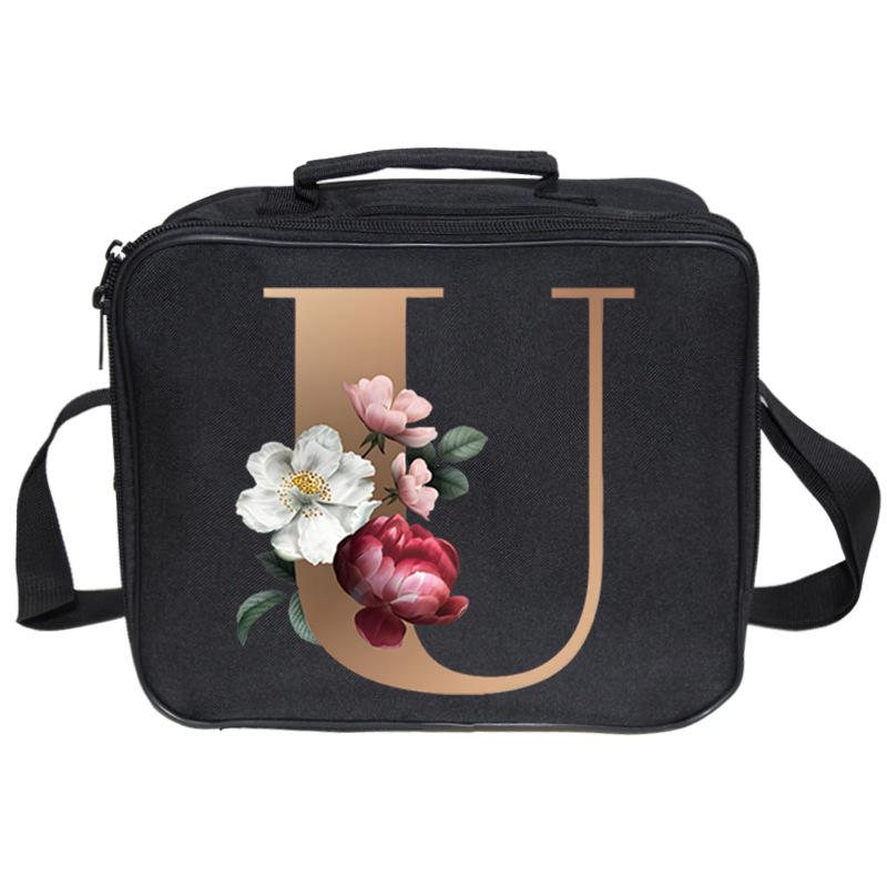 Neue bedruckte Lunchtasche mit 26 Buchstaben, großes Fassungsvermögen, Mehrfachtaschen-Lunchbox-Tasche
