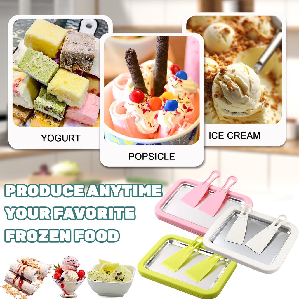 Rolled Ice Cream Maker, Non-Electric Ice Cream Roll Maker Machine, DIY Yogurt & Sashimi Dessert Maker With Fast Freezing Coolant, Easy To Use & Wash