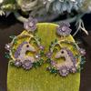Flower Unicorn Dangle Earrings Jewelry for Women Design Luxurious Brand Jewellery Gold Plated Earings
