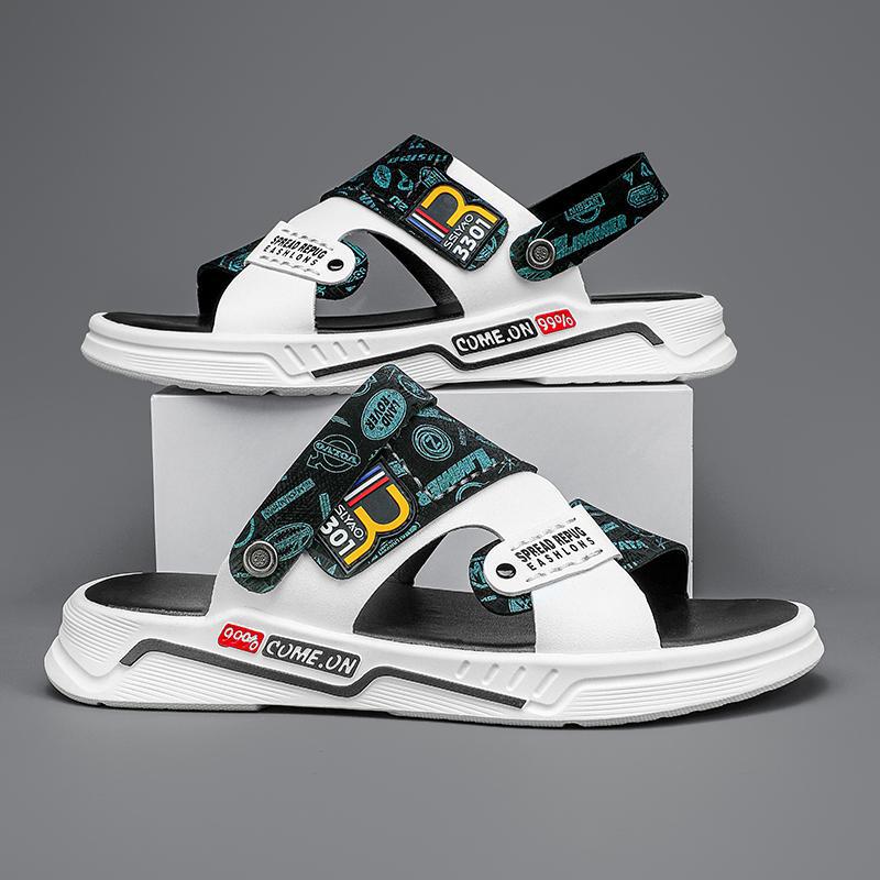 

Сандалии для внешней торговли мужские уличные двухсторонние сандалии-рукава трендовая повседневная мужская обувь на одной подошве пляжная обувь 39 синий