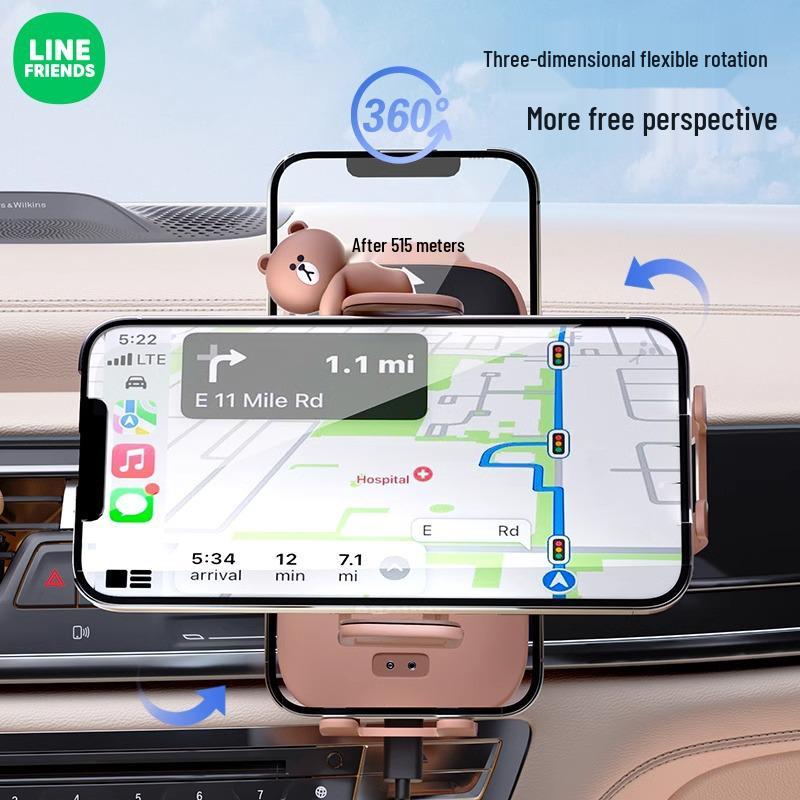 2024 Multi-functional Wireless Car Charger & Phone Holder with Navigation Stand