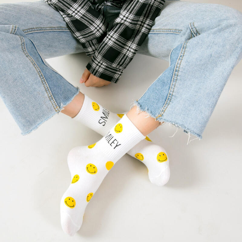 Smile Character Fashion Daily Basic Socks 5-Piece Set