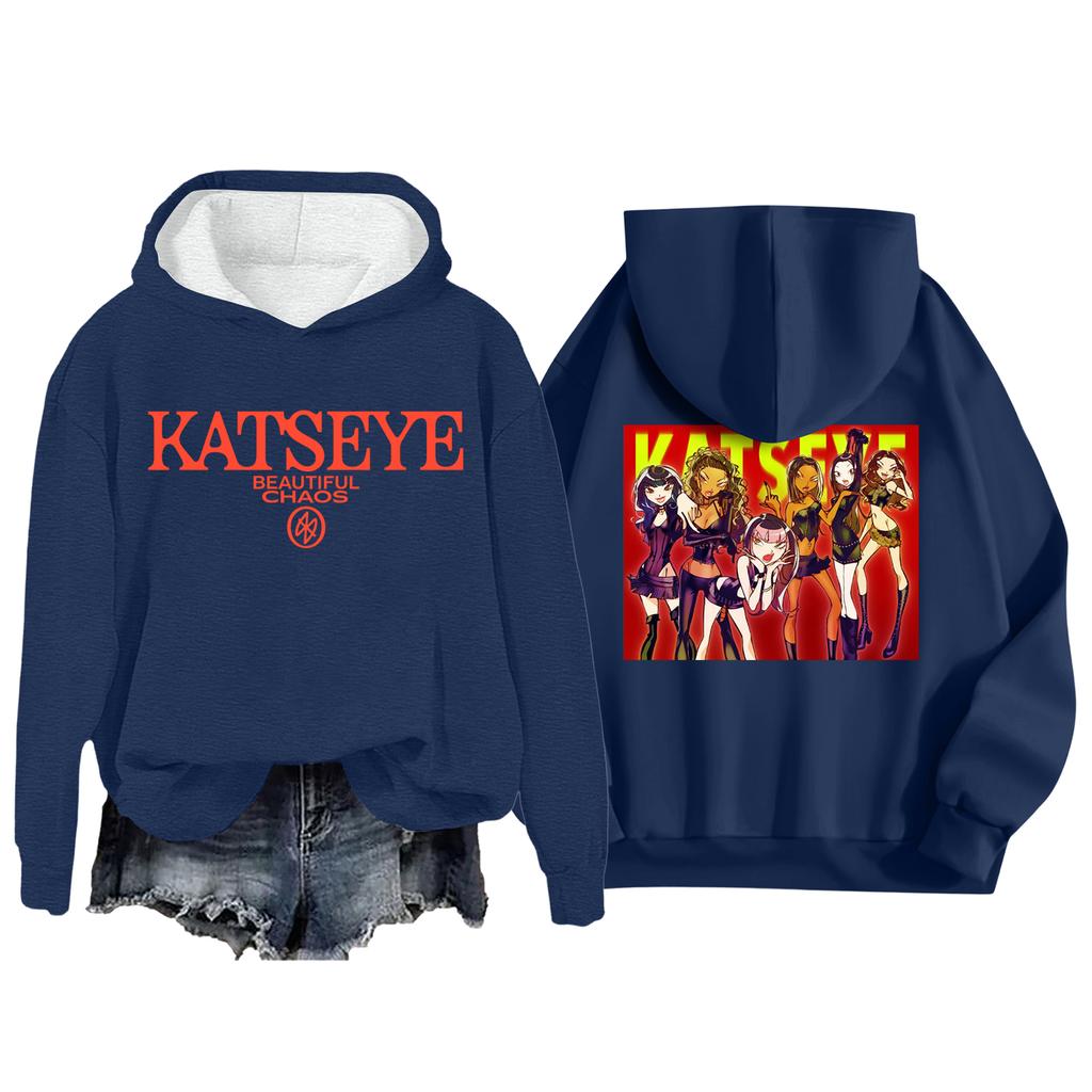 Women's Fashion Casual Long Sleeve Loose Printed Pullover Sports Long Sleeve Hooded Sweatshirt