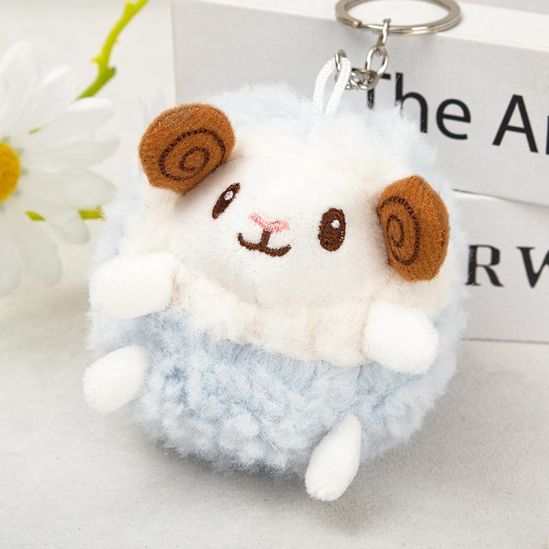 Fluffy Plush Sheep Keychain Cute Mini Soft Touch Bag Charm for Backpack Pendant Nice Birthday Souvenir Gift for Teen Girls