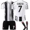 25-26 Koszulka Piłkarska Domowa Juventus dla Dzieci i Dorosłych CHIESA #7