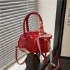 New trendy fashion small square bag versatile messenger bowling bag portable red bag female