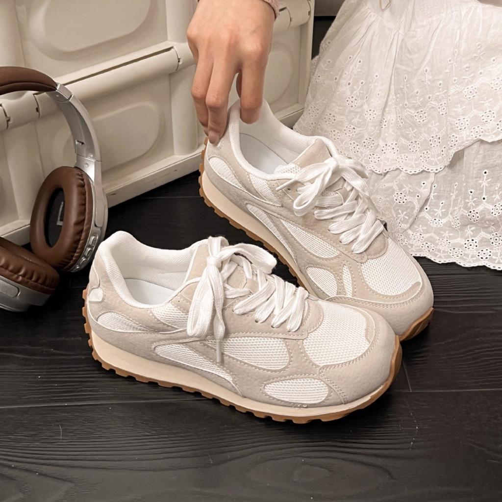 2025 Spring New Forrest Gump Women's Shoes Versatile Comfortable Flat-bottomed Lace-up German Training Shoes Fashion Trend Casual Sports Shoes