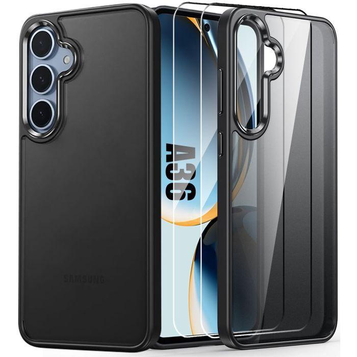 Coque de protection - BOOLING - pour Samsung Galaxy A36 5G - Rigide Translucide - 2 Verres Trempés - Antichoc