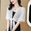 WTEMPO Women's Casual Solid Color Lace Sunscreen Shawls Coats Spring Summer Casual Versatile Thin Breathable Cardigans