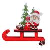 Weihnachtsschlitten Miniatur Holz Weihnachtsmann Schneemann Hirschschlitten Ornament für Kinder Geschenk Desktop Kleine Ornamente aus Holz abnehmbar