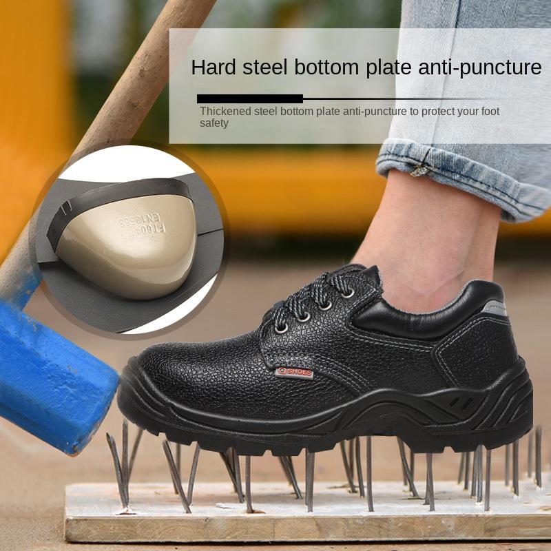 Labor Insurance Shoes Men's Anti-smashing and Anti-piercing Large Bag Head Non-slip and Wear-resistant Lightweight Safety Protective Work Shoes
