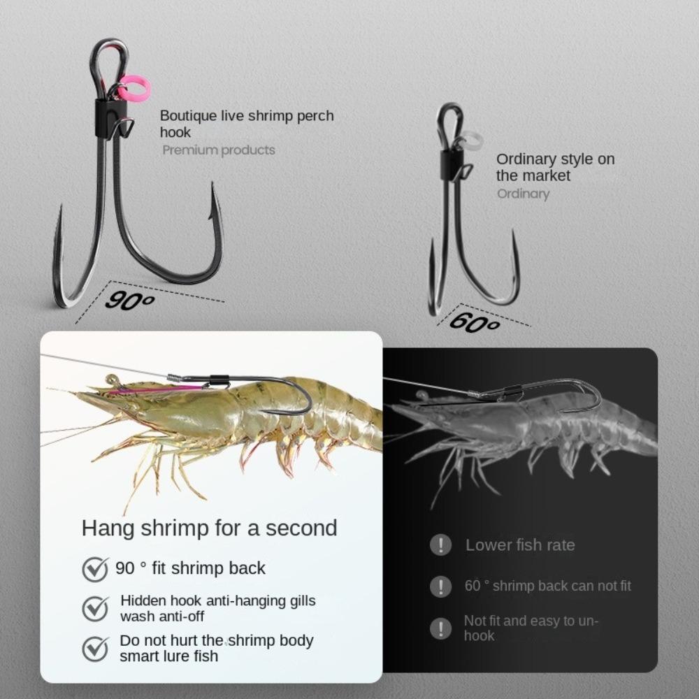 5pcs Double hook High-carbon Steel Fishhook Wacky Weedless Worm Fishing Hook  Sea Fishing