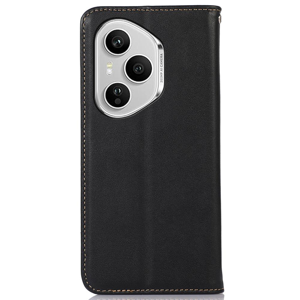 KHAZNEH For Honor 400 Pro 5G (Global) Case Wallet Genuine Cow Leather Phone Cover Nappa Texture